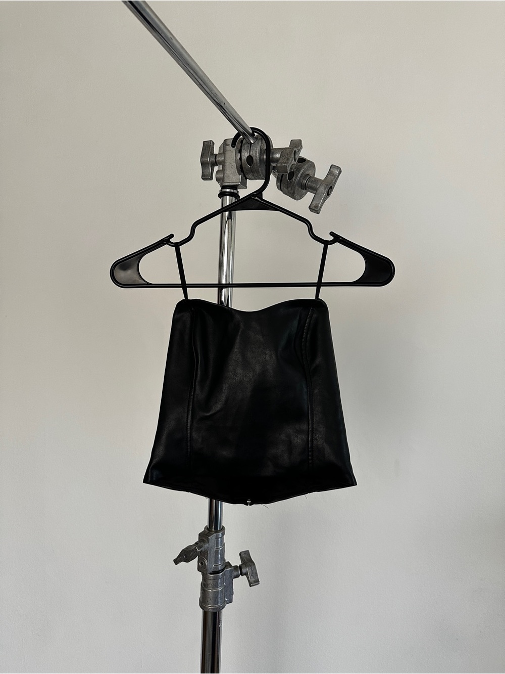 Ten by Babaton Black Leather-Look Strapless Tube Top